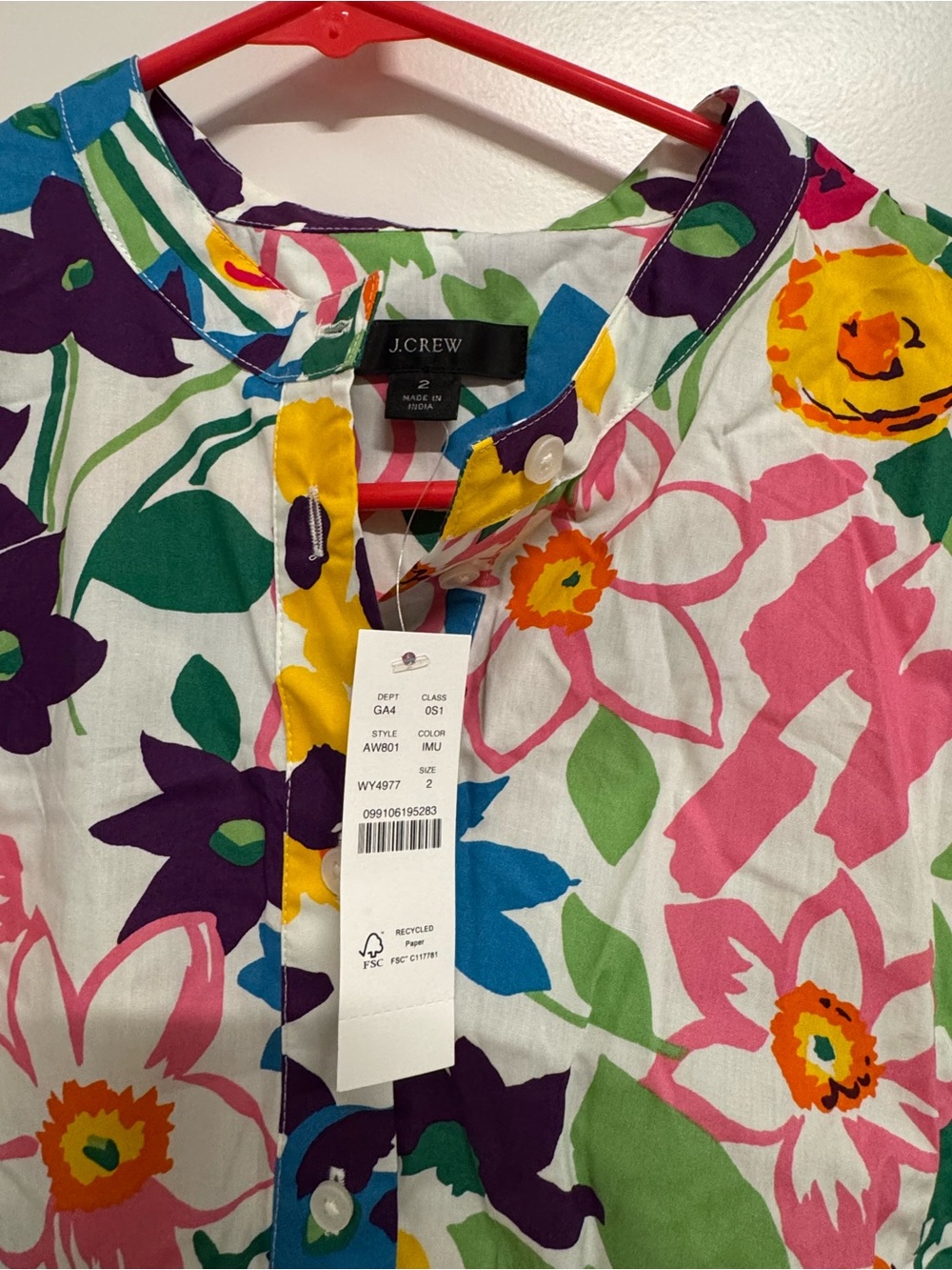 J. Crew Bright Floral Cotton Dress, 2 - Picture 3 of 3